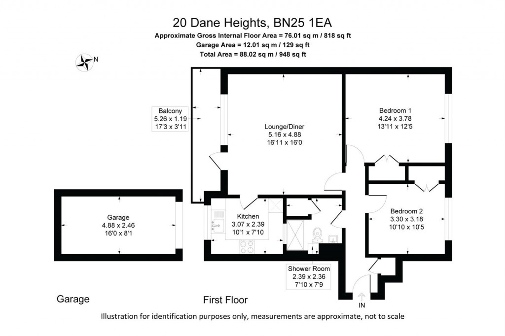 Floorplans For Dane Close, Seaford