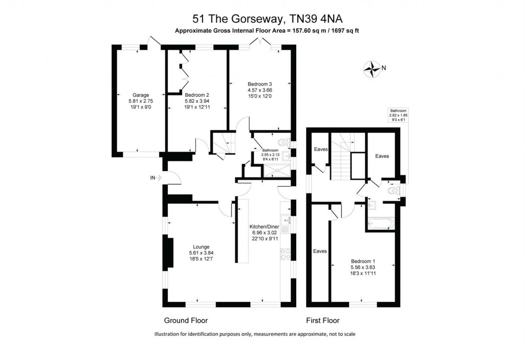 Floorplans For The Gorseway, Bexhill-On-Sea